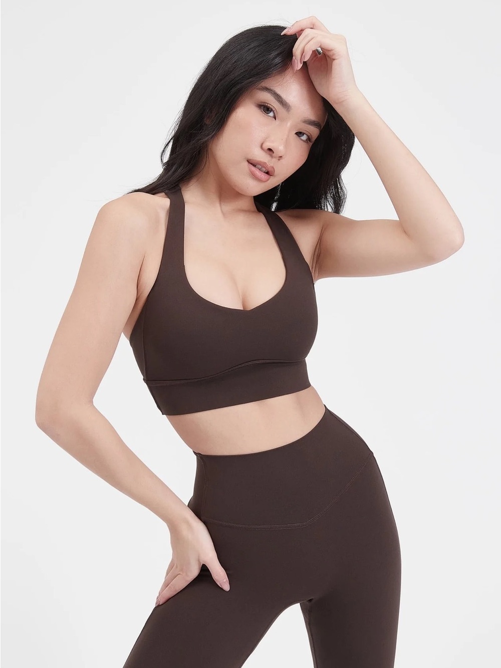 BuffBunny Chocolate Brown Scoop Sports Bra